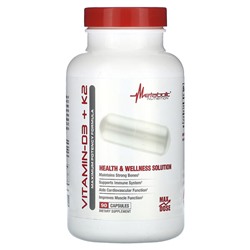 Metabolic Nutrition Витамин-D3 + K2, формула максимальной эффективности, 90 капсул
