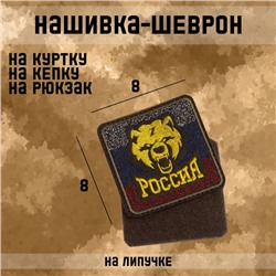 Нашивка-шеврон "Медведь" с липучкой, 8 см