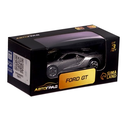 Машина металлическая FORD GT, 1:64, цвет серый