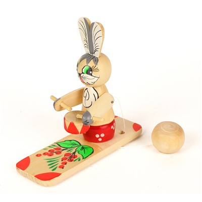 Богородская игрушка "Лиса с колобком" арт.8752 (РНИ)