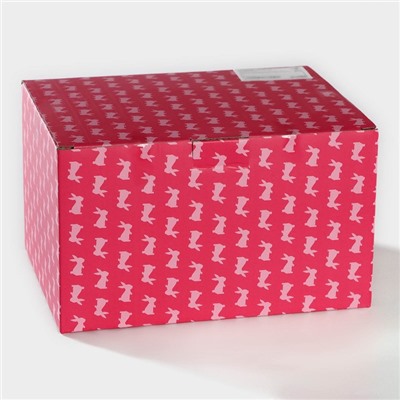 Конфетница «Зайка», 800 мл, 19,5×16,5×12,5 см, цвет розовый