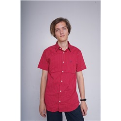 Рубашка Calvin Klein красная в белую полоску (бренд США, производство Бангладеш)