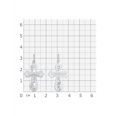 крест из серебра штампованный белый