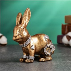 Фигура "Кролик с часами" бронза, 15см