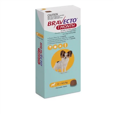Bravecto 1 Monat Floh- und Zeckenkauartikel für Hunde