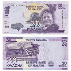 Банкнота 20 квача 2016 года, Малави UNC