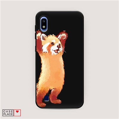 Матовый силиконовый чехол Красная панда в полный рост на Samsung Galaxy A10