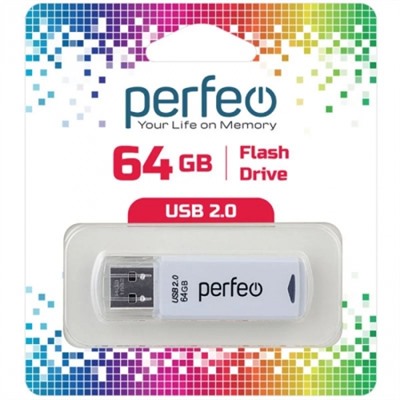 64Gb Perfeo C06 White USB 2.0 (PF-C06W064)
