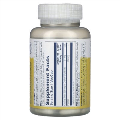 Solaray Холин и инозитол, 250 мг, 100 растительных капсул