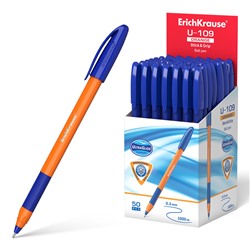 ErichKrause® Ручка шариковая "Orange Stick&Grip.Ultra Glide Technology"U-109 синяя (пошт) арт.47591