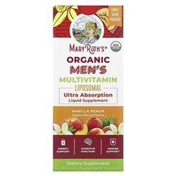 MaryRuth's Органические мультивитаминные липосомальные средства для мужчин, ваниль-персик, 14 пакетиков по 0,5 жидких унций (15 мл) каждый