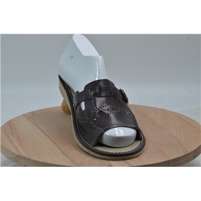 022-41  Обувь домашняя цвет темно-шоколадный (Тапочки кожаные) размер 41