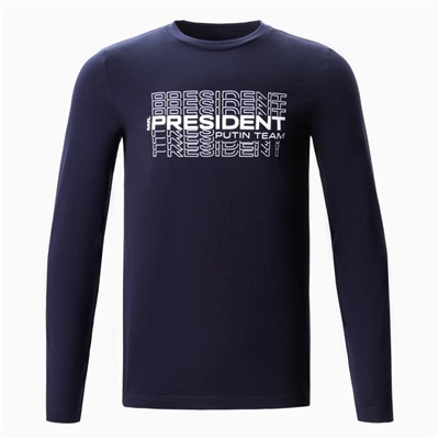 Лонгслив President, XS, синий, 100% хлопок, кул.гладь 150 г/м2