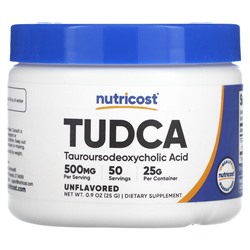 Nutricost TUDCA, Без вкуса - 500мг - 25г - Nutricost