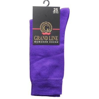 Цена за 5 пар! Носки мужские GRAND LINE (М-150, градиент), фиолетовый, р. 25