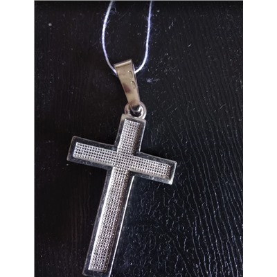 Крест из серебра родированный - 5 см