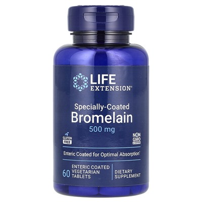 Life Extension Особая Бромелаиновая Формула - 500 мг - 60 энтеросолубильных вегетарианских таблеток - Life Extension
