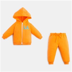 Комплект: худи и брюки Крошка Я "NY", рост 68-74 см, цвет оранжевый