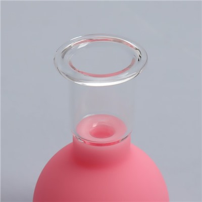 Набор вакуумных банок для массажа, стеклянные, d 3,7/2,1/1,4/0,8 см, 4 шт, цвет розовый