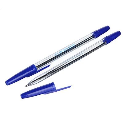 Ручка шариковая синяя, с прозрачным корпусом, линия 0,7 мм ClipStudio/50