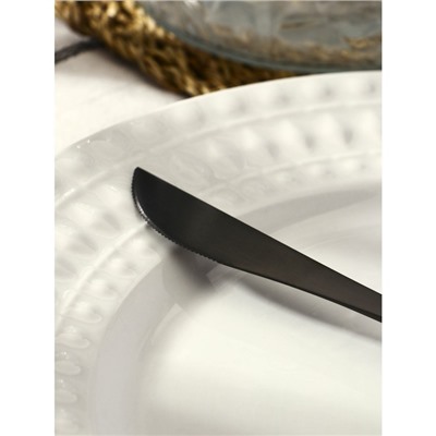 Нож столовый из нержавеющей стали Magistro «Фолк», длина 22 см, цвет чёрный
