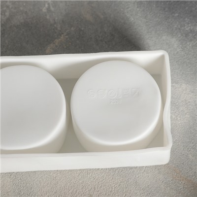Форма силиконовая для муссовых десертов и выпечки Доляна «Круг», 39×8×4,7 см, 5 ячеек, d=7,2 см, цвет белый