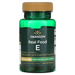 Swanson Real Food E, 400 МЕ, 60 мягких таблеток