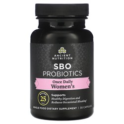 Dr. Axe / Ancient Nutrition SBO Пробиотики, для женщин один раз в день, 25 миллиардов КОЕ, 30 капсул