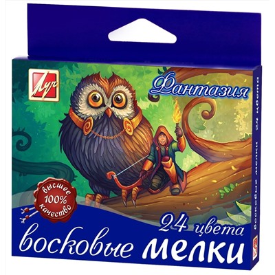 Набор восковых мелков на масляной основе Луч ФАНТАЗИЯ 24 цвета круглые