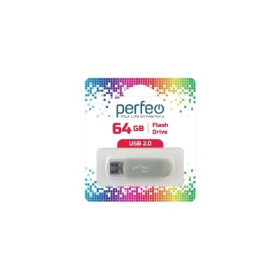 64Gb Perfeo C03 Grey USB 2.0 (PF-C03GR064)