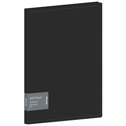 Папка с 30 вкладышами Berlingo "Soft Touch", 17мм, 700мкм, черная, с внутр. карманом DB4_30980