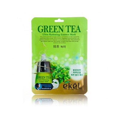 Ekel Green Tea Ultra Hydrating Essence ТКАНЕВАЯ МАСКА с экстрактом зеленого чая