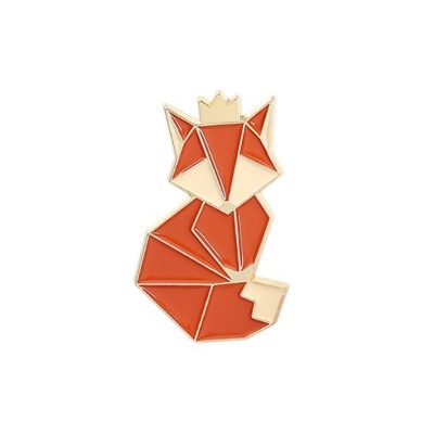 Металлический значок "Оригами" Лиса