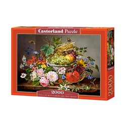 Castorland. Пазл 2000 арт.C-200658 "Натюрморт с цветами и корзиной с фруктами"