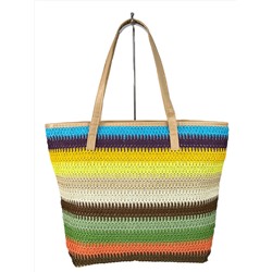 Пляжная сумка шоппер из соломы, мультицвет