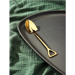 Ложка десертная из нержавеющей стали Magistro «Лопата», длина 15,5 см, форма овальная, цвет золотой