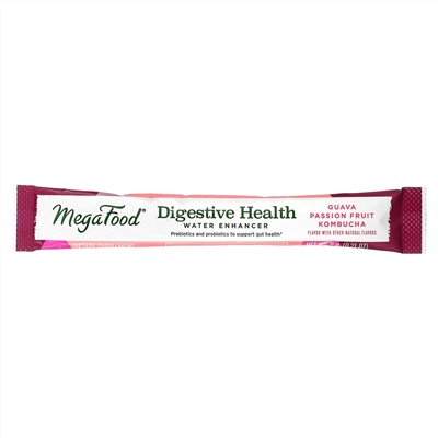 MegaFood Digestive Health, Усилитель воды, чайный гриб из маракуйи и гуавы, 10 пакетов по 0,21 унции (6 г) каждый