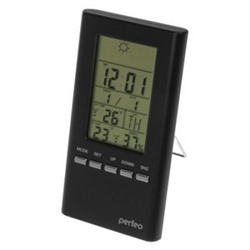 Часы метеостанция Perfeo PF-S3331F METEO", датчик ул. темп., влажность, черные (PF_A4599)"