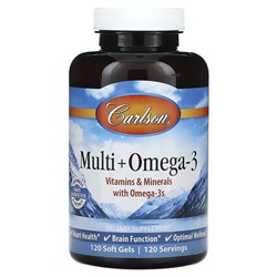 Carlson Multi + Omega-3 - 120 мягких капсул - Carlson