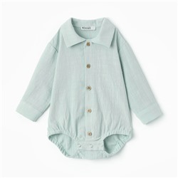 Боди-рубашка для мальчика MINAKU, цвет серо-зеленый, размер 74-80 см