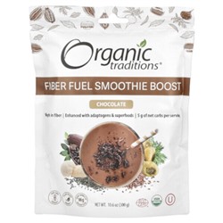 Organic Traditions Fiber Fuel Smoothie Boost, шоколад, 10,6 унций (300 г)