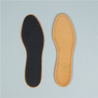 Стельки для обуви антибактериальные, двухслойные, 37-38р-р, пара, цвет бежевый, LEATHER CARBON