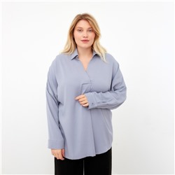 Рубашка женская MIST plus-size,  р.60, серо-голубой