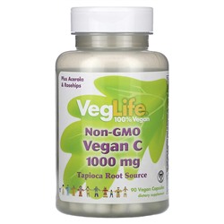 VegLife Без ГМО, Vegan C, 1000 мг, 90 веганских капсул