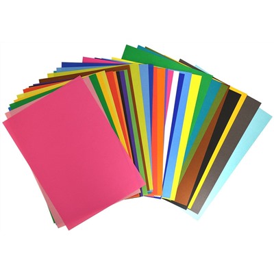 Набор картона и цветной бумагиi, немелованный картон, 16 листов, 190 г/м2, +16 листов, газетная бумага, 45 г/м2, в папке