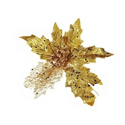 н.г.декор.украшение цветок 18см золото