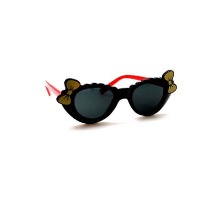 Детские солнцезащитные очки 2 бантика черный красный