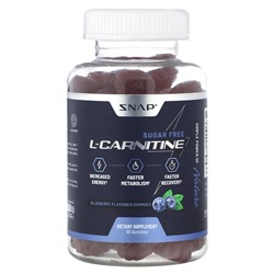 Snap Supplements L-Карнитин - Без Сахара - Черника - 60 жевательных конфет - Snap Supplements