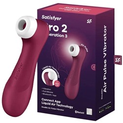 Satisfyer Bluetooth/App клиторальный вибростимулятор Pro 2 Generation 3 with Liquid Air (wine red)