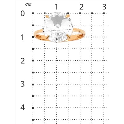 Кольцо из золочёного серебра с кристаллом Swarovski 925 пробы кл-002з-001